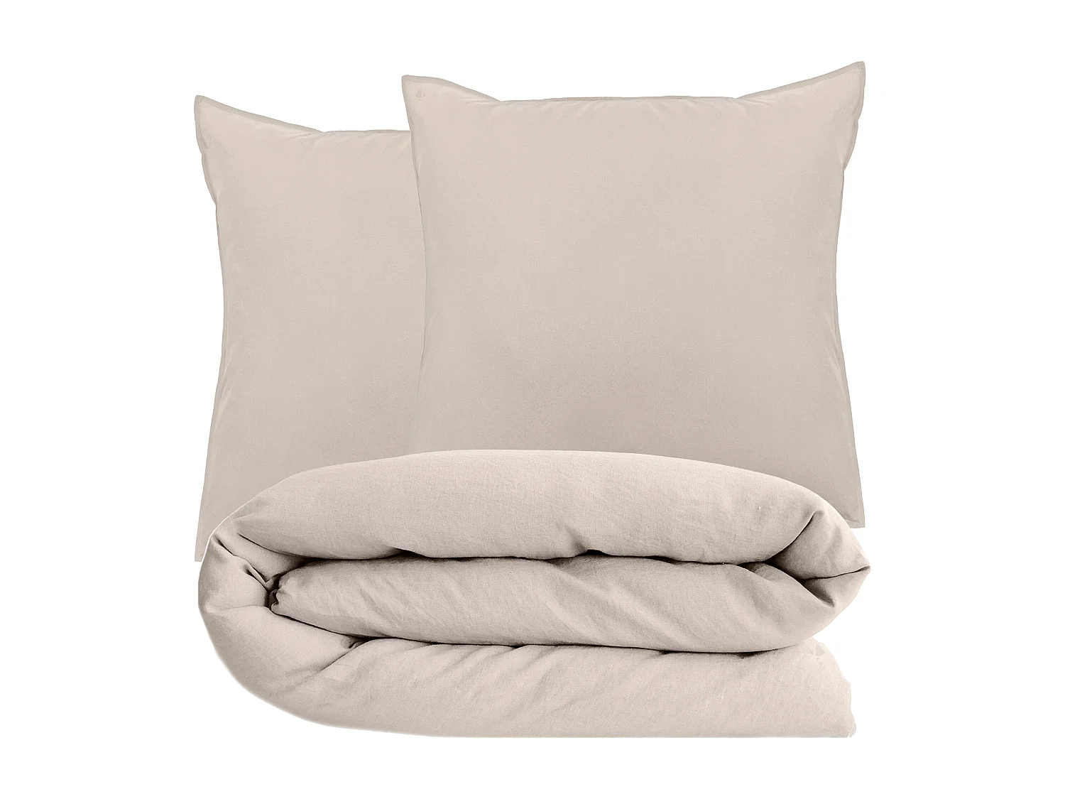 Parure de lit 280x240 cm et 65x65 cm collection OPERA beige naturel 3 pièces