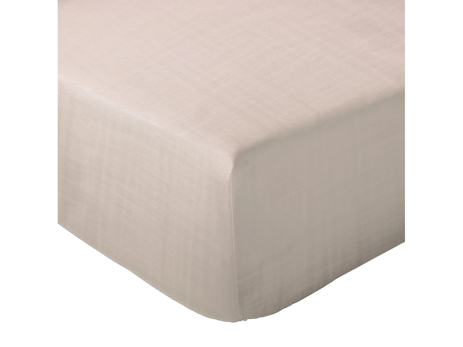 Drap housse MILOS mousseline de coton 160x200 cm bonnet 30 cm uni beige naturel