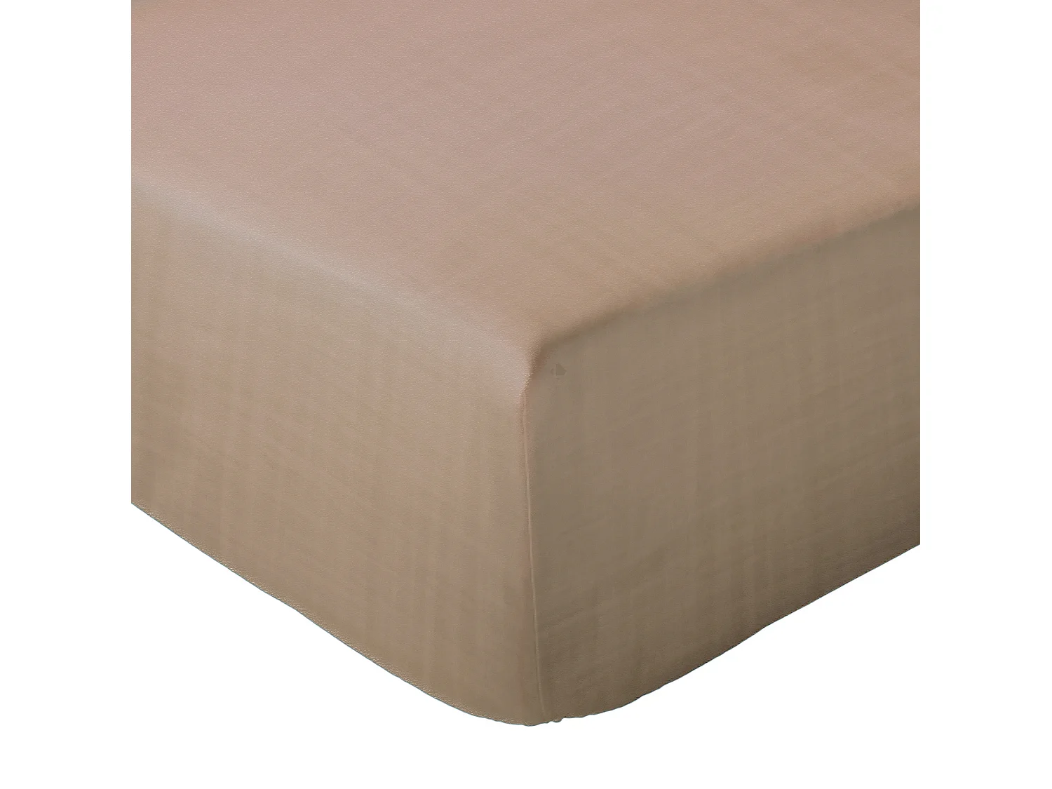 Drap housse 140x200x30 cm mousseline de coton MILOS marron camel