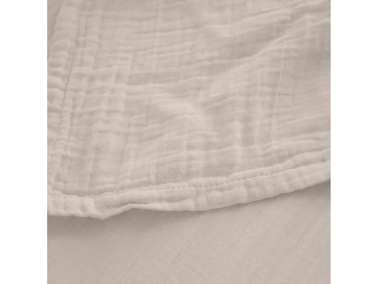 Drap housse MILOS mousseline de coton 180x200 cm bonnet 30 cm uni beige naturel