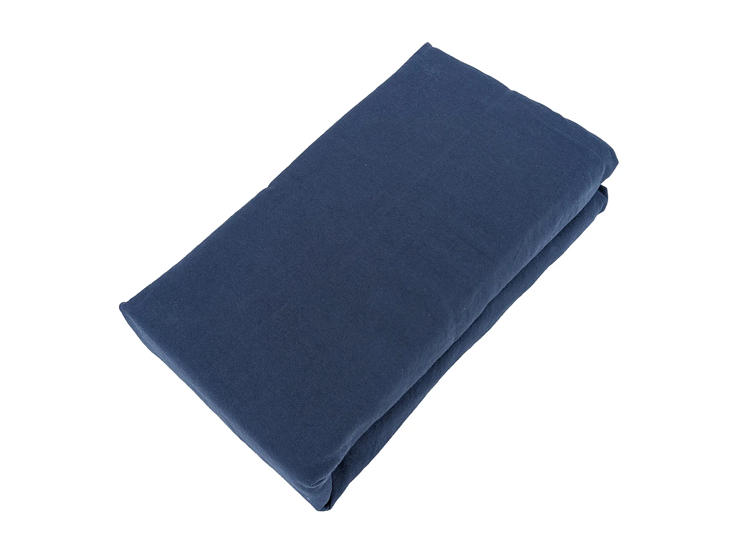 Drap housse PALACE pur coton lavé 180x200 cm bonnet 35 cm uni bleu indigo