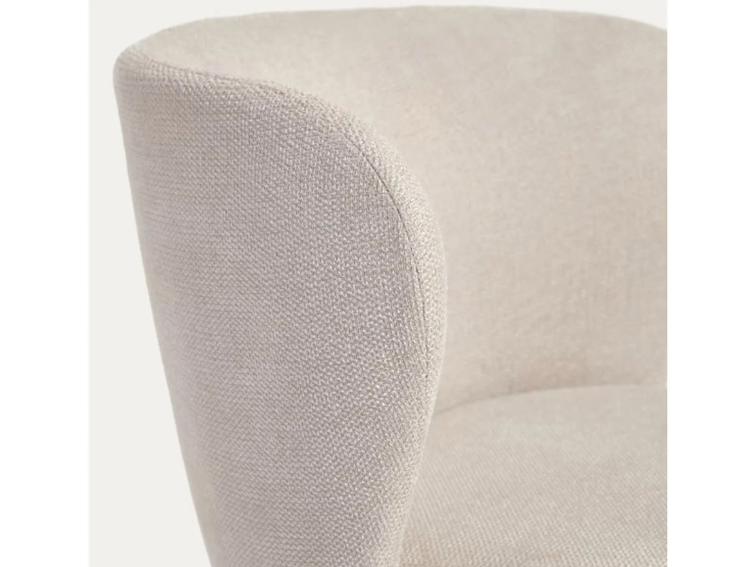 Lot de 2 chaises en tissu coloris beige et pieds en acier noir - L. 51,50 x P. 55 x H. 74,50 cm