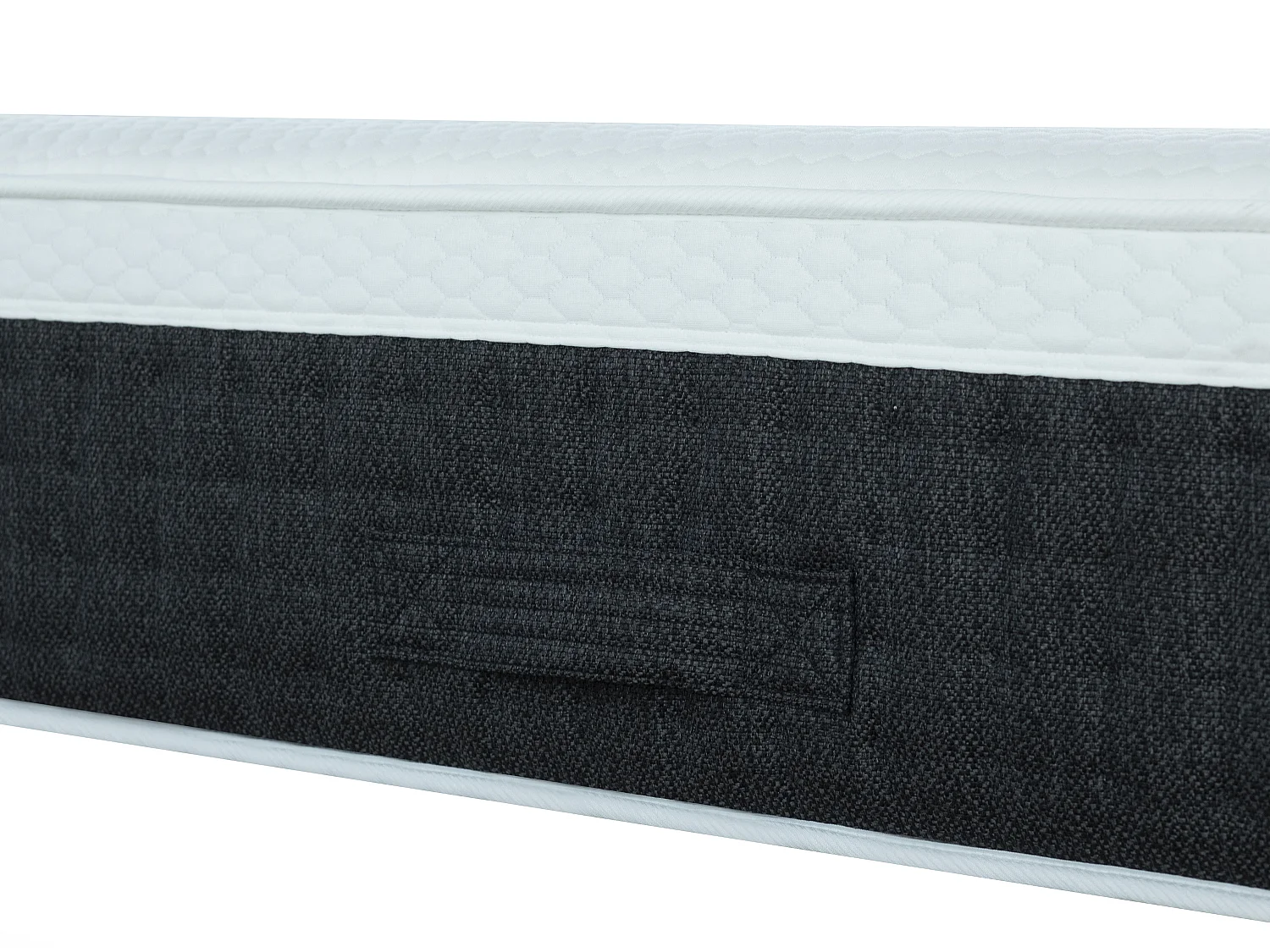 Set aus Bettgestell + 7-Zonen-Taschenfederkernmatratze - 160 x 200 cm - mit Auflage aus Memory Schaum & Latex - Stärke 30 cm - Weiß - ARTIO von PALACIO