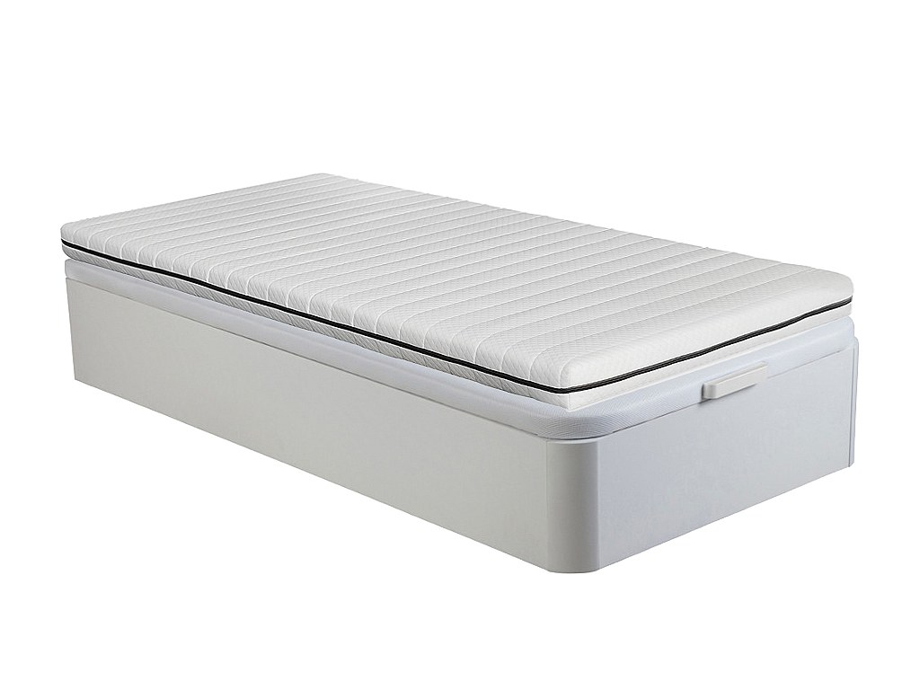Set aus Bettgestell mit Bettkasten + Matratze - 90 x 190 cm - Schaumstoff - günstig online kaufen