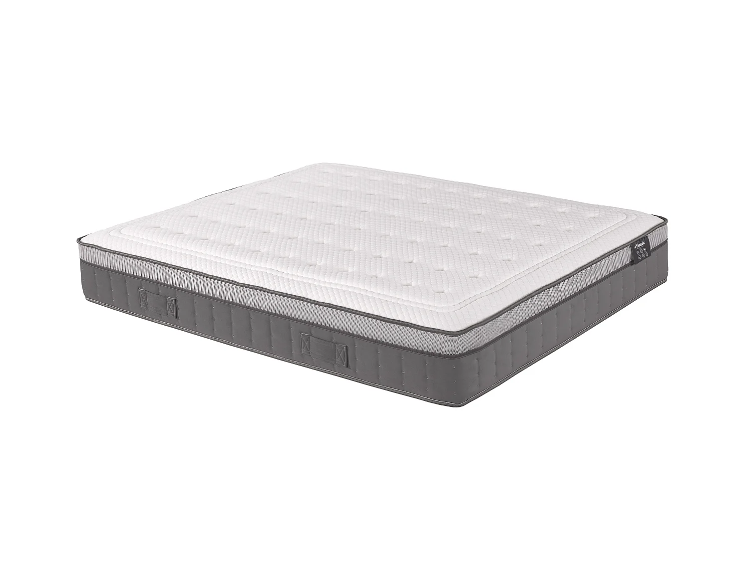 Zestaw 180 x 200 cm stelaż ze skrzynią naturalny jasny + materac hybrydowy o grub. 30 cm z 7-strefowymi sprężynami kieszeniowymi i pamięcią kształtu - ASGARD marki YSMÉE