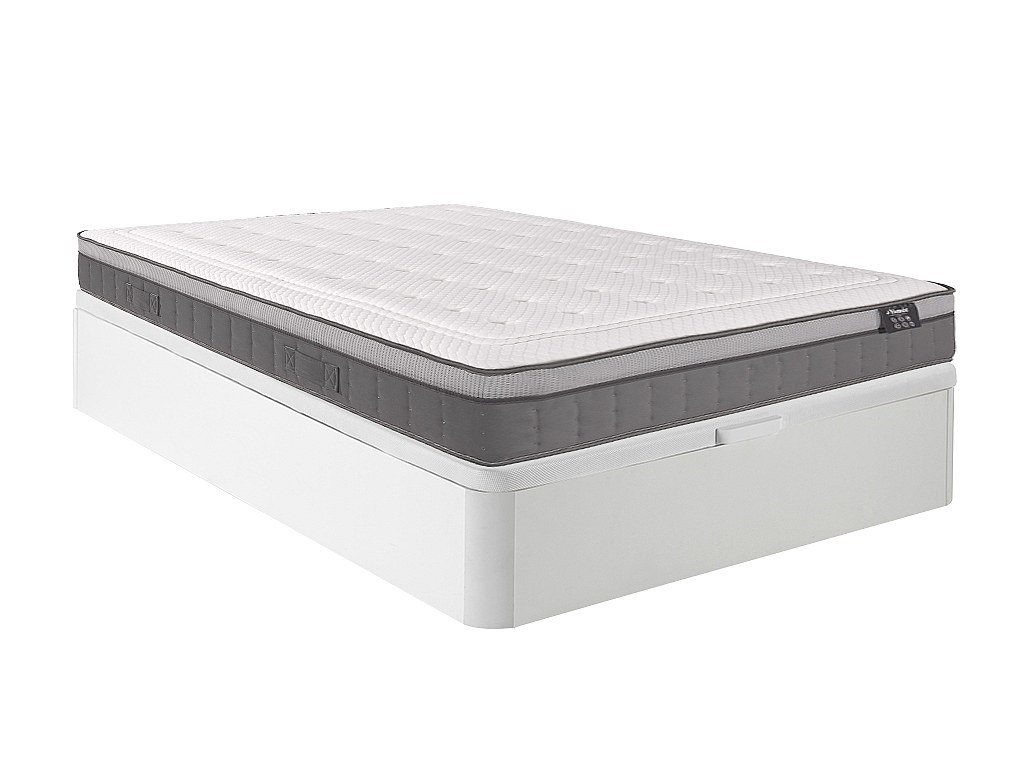 Set aus Bettgestell + Matratze - 160 x 200 cm - Hybridmatratze - 7-Zonen-Ta günstig online kaufen