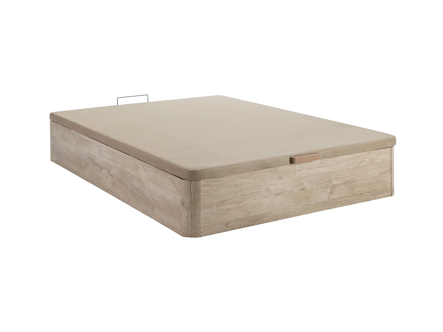 Set 160 x 200 cm bedbodem met opbergruimte, licht naturel + matras met pocketveren met instap met vormgeheugen van 27 cm dik - ATLANTIDE van YSMÉE