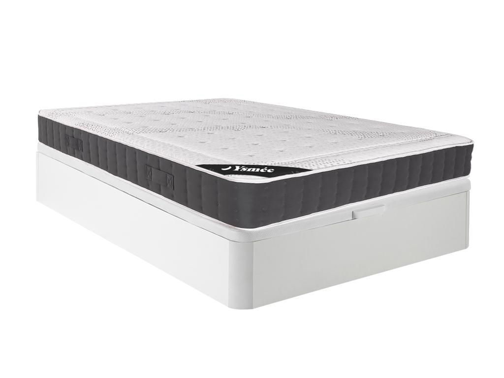 Set aus Bettgestell + Matratze - 160 x 200 cm - Hybridmatratze - Taschenfed günstig online kaufen