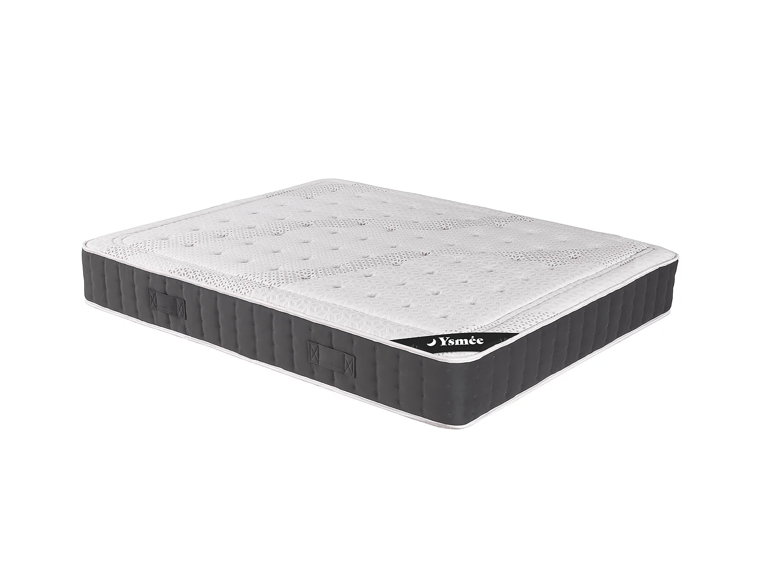Conjunto 180x200 cm sommier com espaço de arrumação branco + colchão híbrido molas ensacadas acolhimento memória de forma esp. 27 cm - ATLANTIDE de YSMÉE