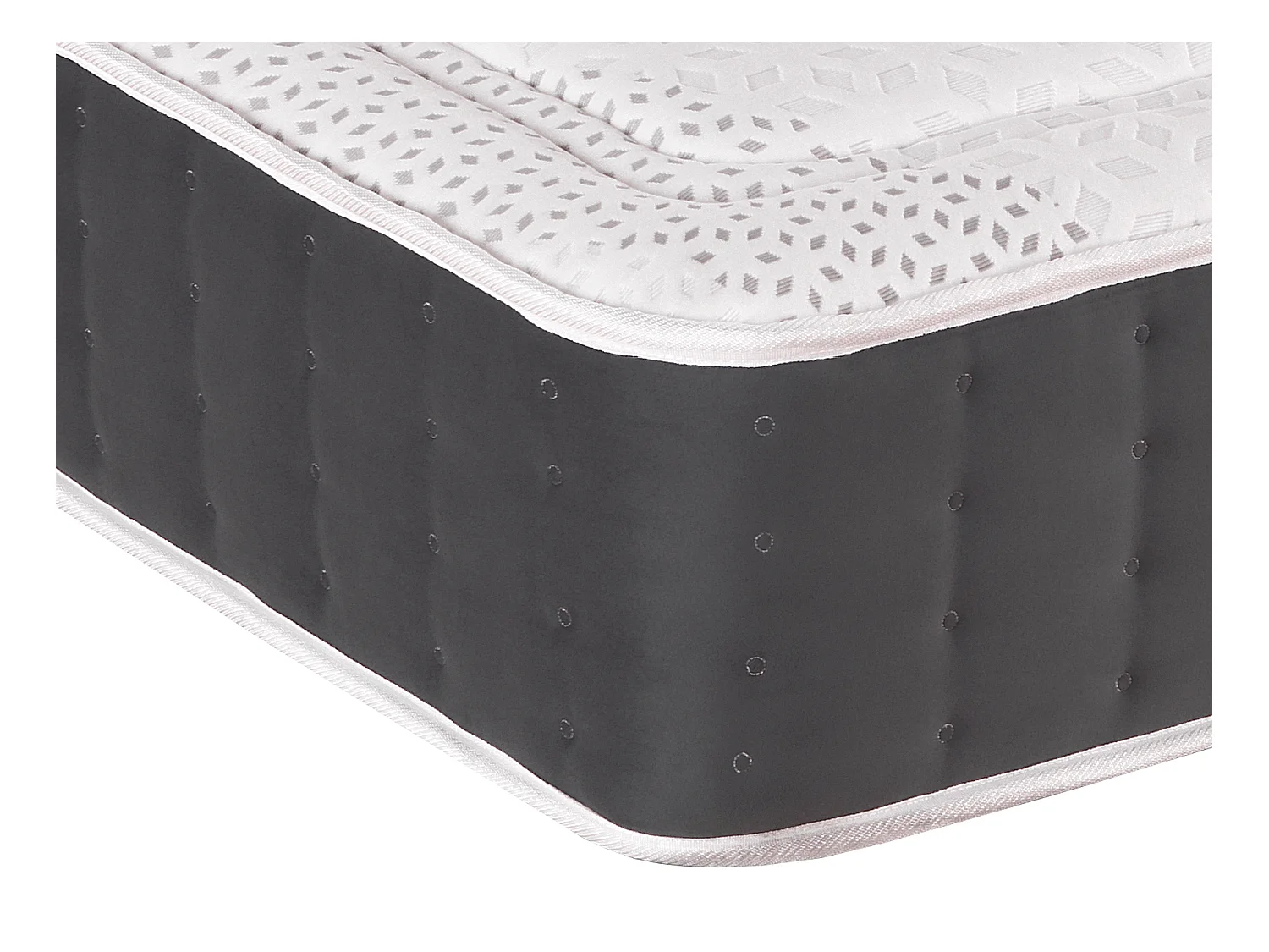 Conjunto 180x200 cm sommier com espaço de arrumação branco + colchão híbrido molas ensacadas acolhimento memória de forma esp. 27 cm - ATLANTIDE de YSMÉE