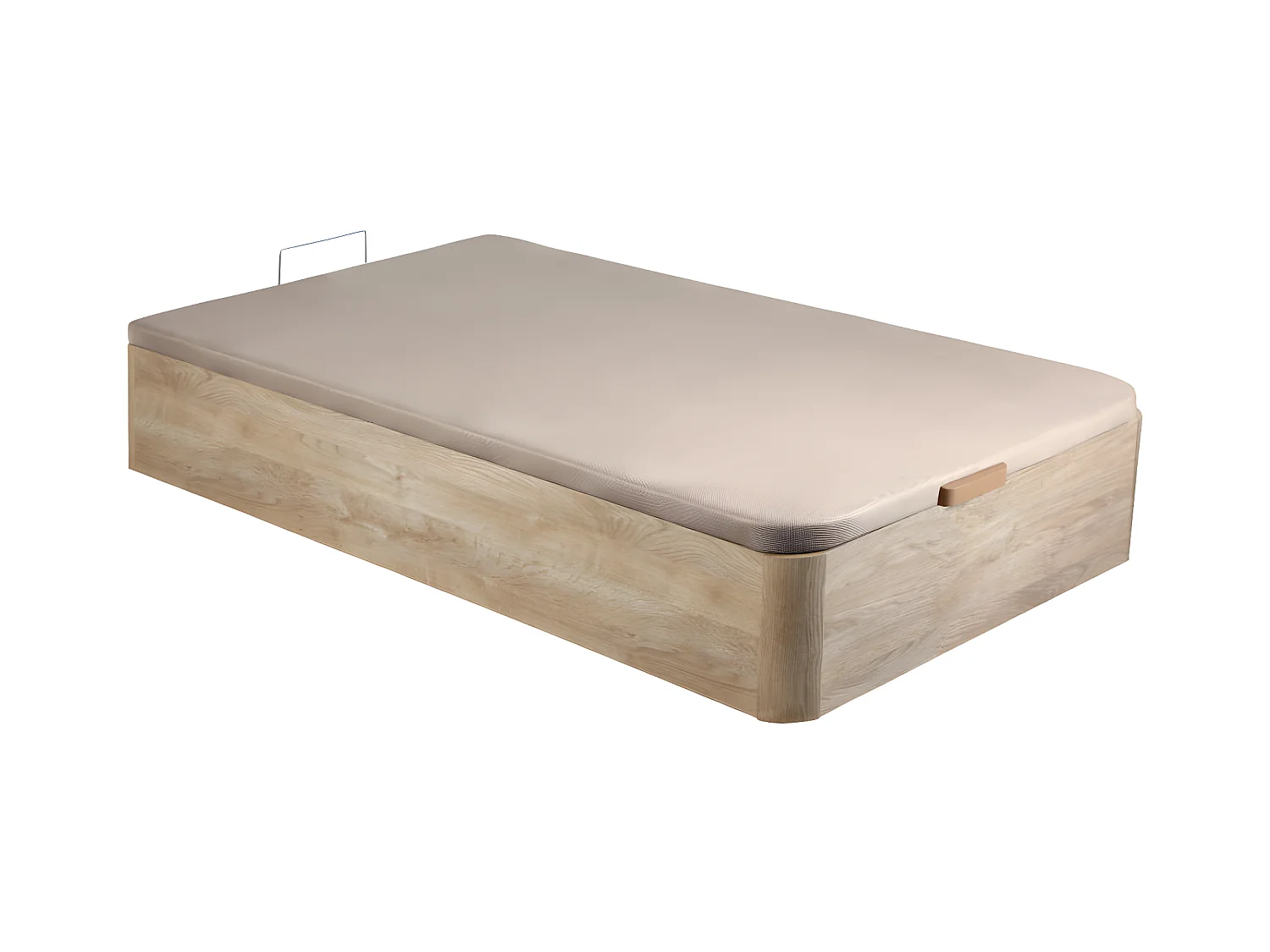 Set 90 x 190 cm bedbodem met opbergruimte, licht naturel + matras van schuim van 15 cm dik - DANAE II van YSMÉE