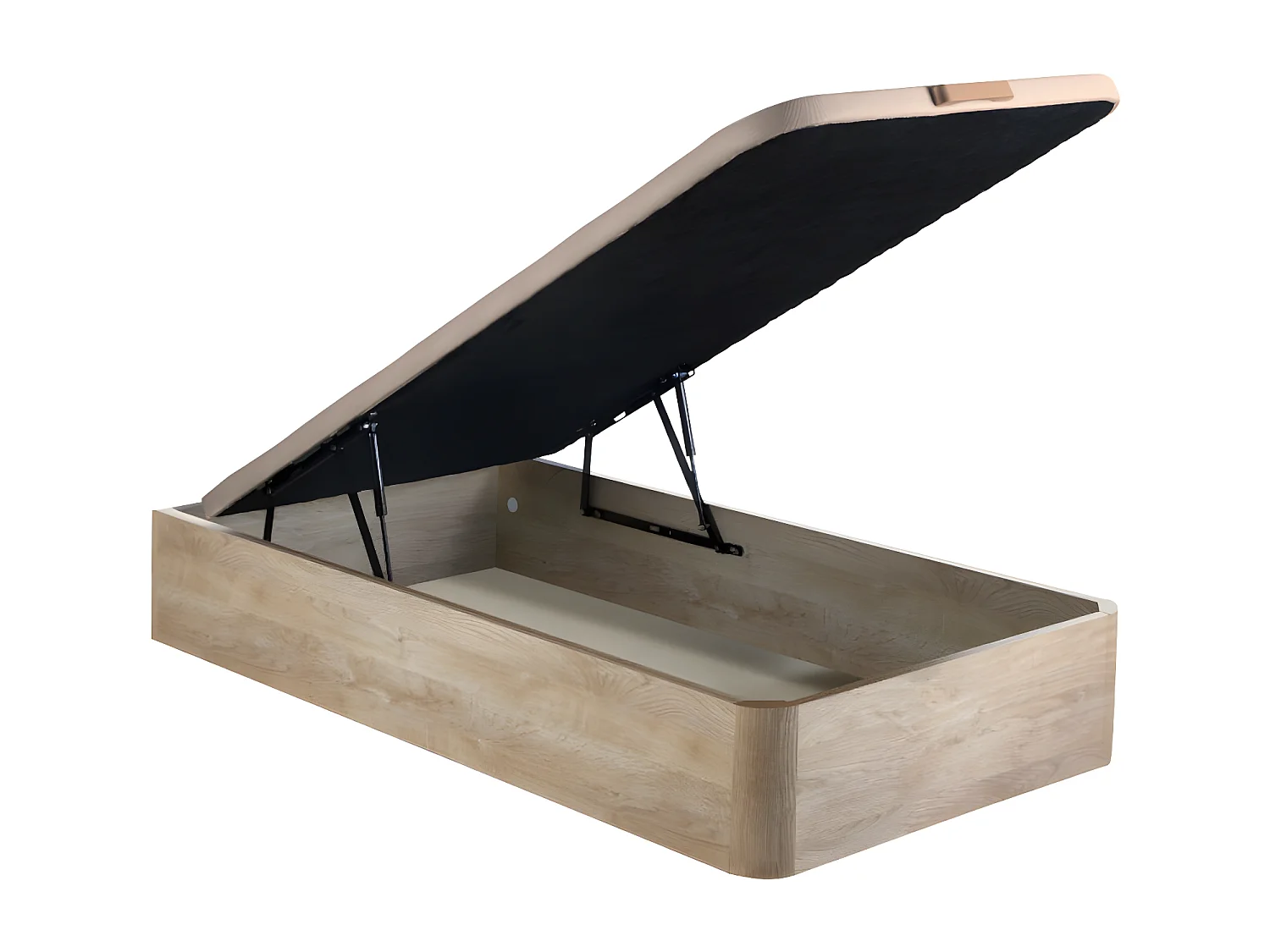 Set 90 x 190 cm bedbodem met opbergruimte, licht naturel + matras van schuim van 15 cm dik - DANAE II van YSMÉE