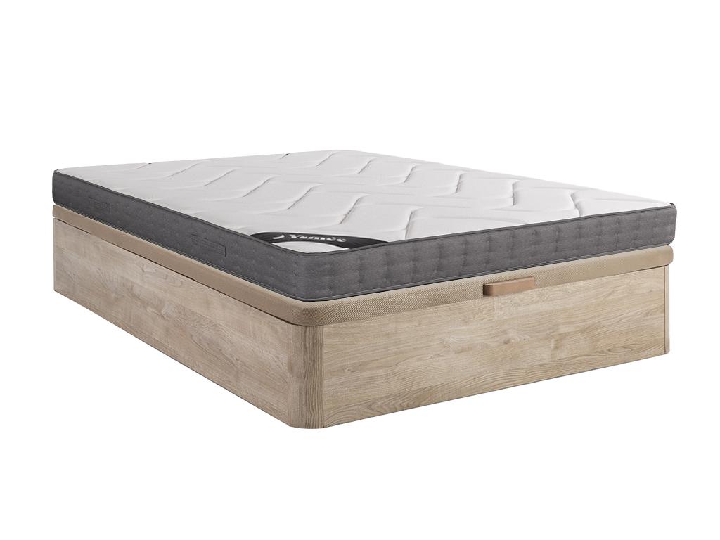 Set aus Bettgestell + Matratze - 140 x 190 cm - 5-Zonen-Taschenfederkern & günstig online kaufen