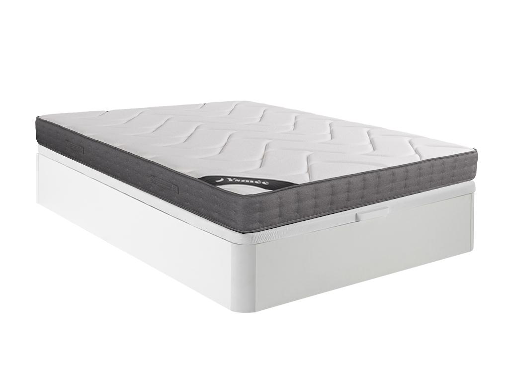 Set aus Bettgestell + Matratze - 140 x 190 cm - 5-Zonen-Taschenfederkern & günstig online kaufen