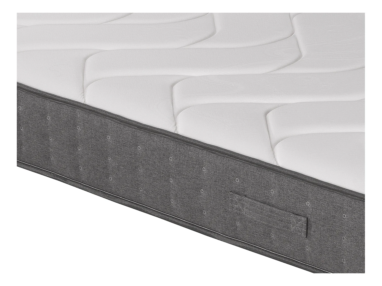 Ensemble 140 x 190 cm sommier coffre blanc + matelas ressorts ensachés 5 zones accueil mémoire de forme ép.23cm - BABYLONE de YSMÉE