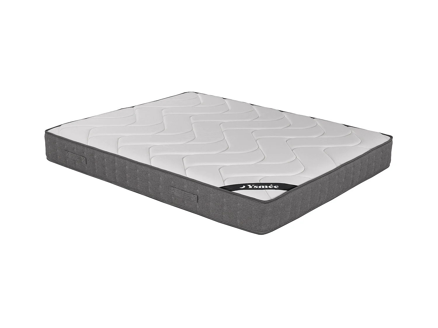Ensemble 160 x 200 cm sommier coffre blanc + matelas ressorts ensachés 5 zones accueil mémoire de forme ép.23cm - BABYLONE de YSMÉE