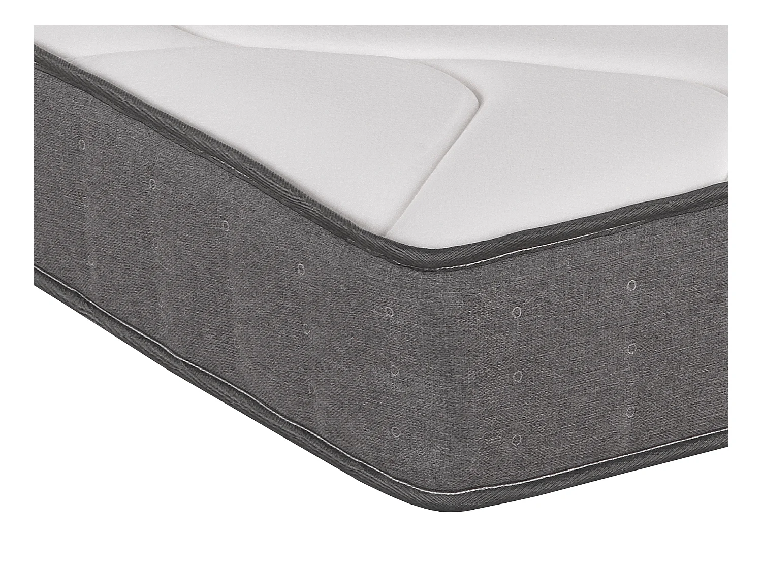 Ensemble 160 x 200 cm sommier coffre blanc + matelas ressorts ensachés 5 zones accueil mémoire de forme ép.23cm - BABYLONE de YSMÉE