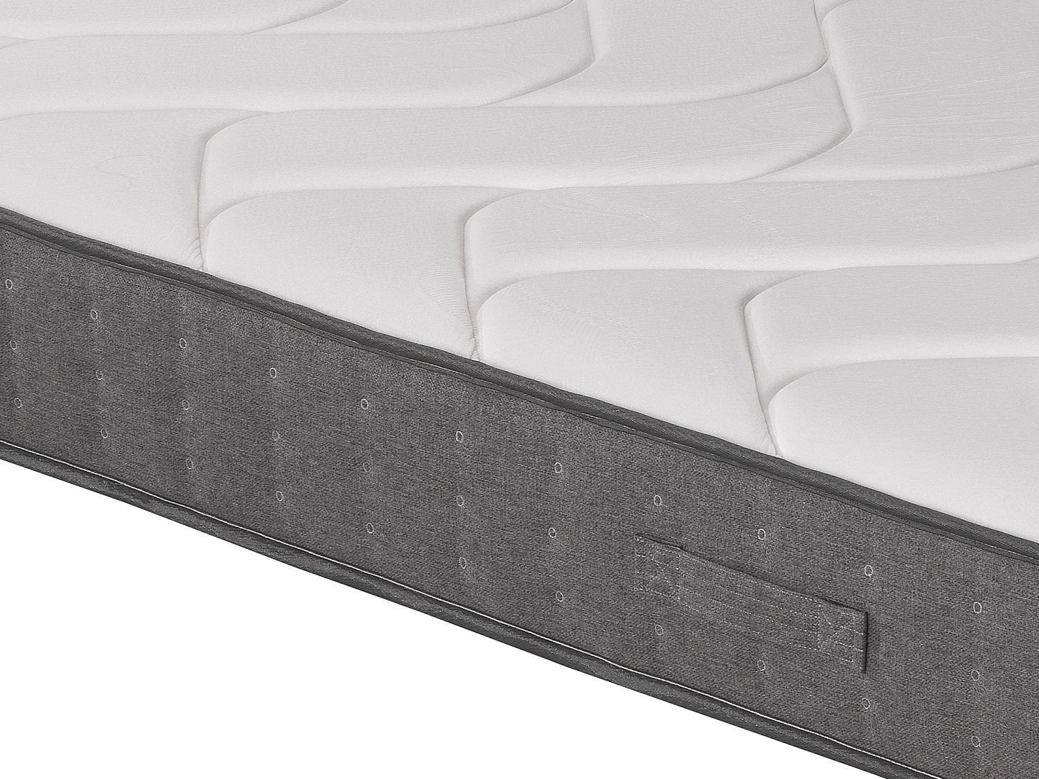 Ensemble 180 x 200 cm sommier coffre blanc + matelas ressorts ensachés 5 zones accueil mémoire de forme ép.23cm - BABYLONE de YSMÉE