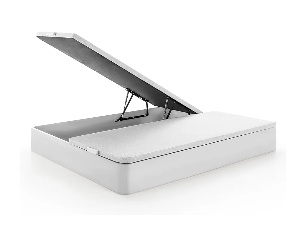 Ensemble 180 x 200 cm sommier coffre blanc + matelas ressorts ensachés 5 zones accueil mémoire de forme ép.23cm - BABYLONE de YSMÉE