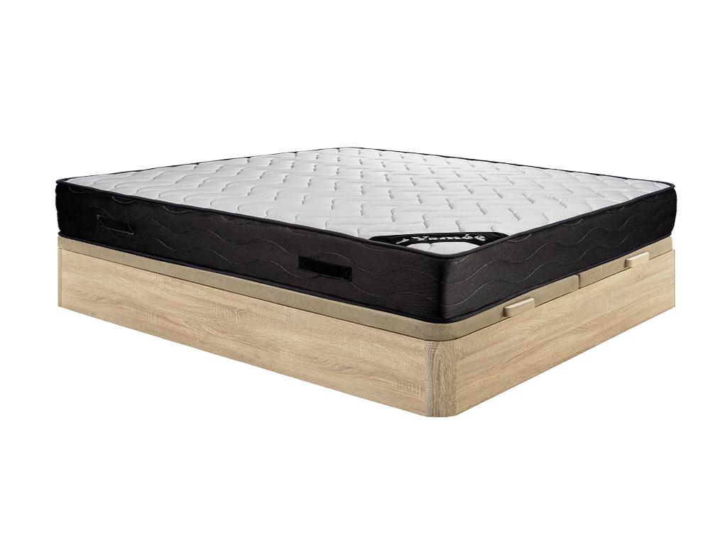 Set aus Bettgestell mit Bettkasten + Matratze - 180 x 200 cm - 7-Zonen-Tasc günstig online kaufen
