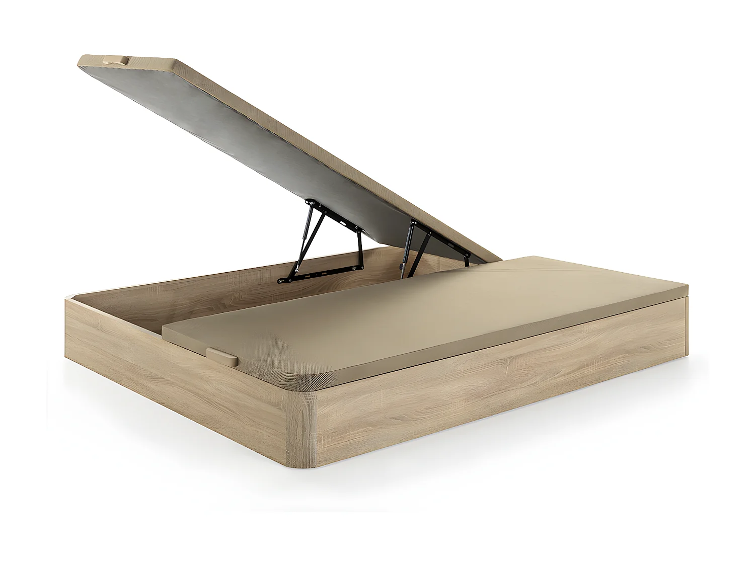 Ensemble 180 x 200 cm naturlig lys sengeskuffe + madras med 7-zoners pocketfjedre og memory foam tykkelse 24 cm - MERISI af YSMÉE