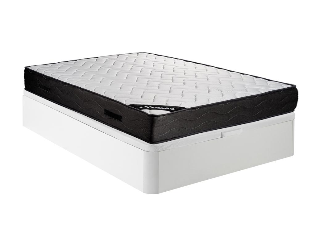 Set aus Bettgestell mit Bettkasten + Matratze - 160 x 200 cm - 7-Zonen-Tasc günstig online kaufen