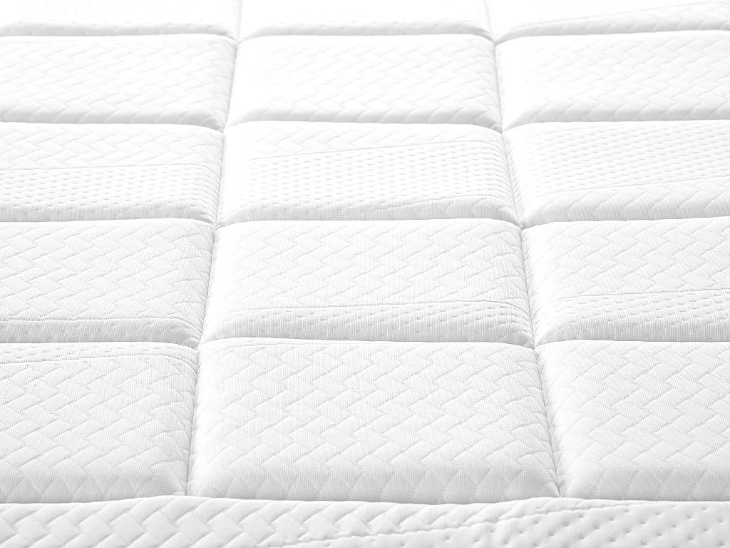 Ensemble 140 x 190 cm sommier coffre naturel clair + matelas hybride ressorts ensachés 7 zones et mémoire de forme ép.29cm - MONTAIGNE II de PALACIO