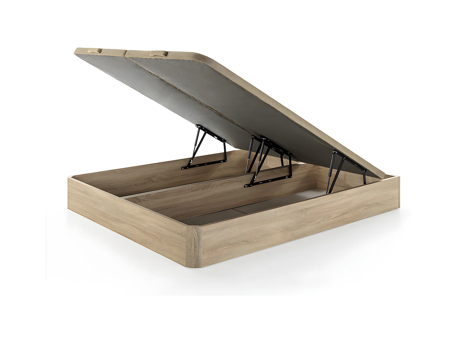 Ensemble 180 x 200 cm sommier coffre naturel clair + matelas mousse et coutil bambou ép.23cm - ADANA de NATUREA