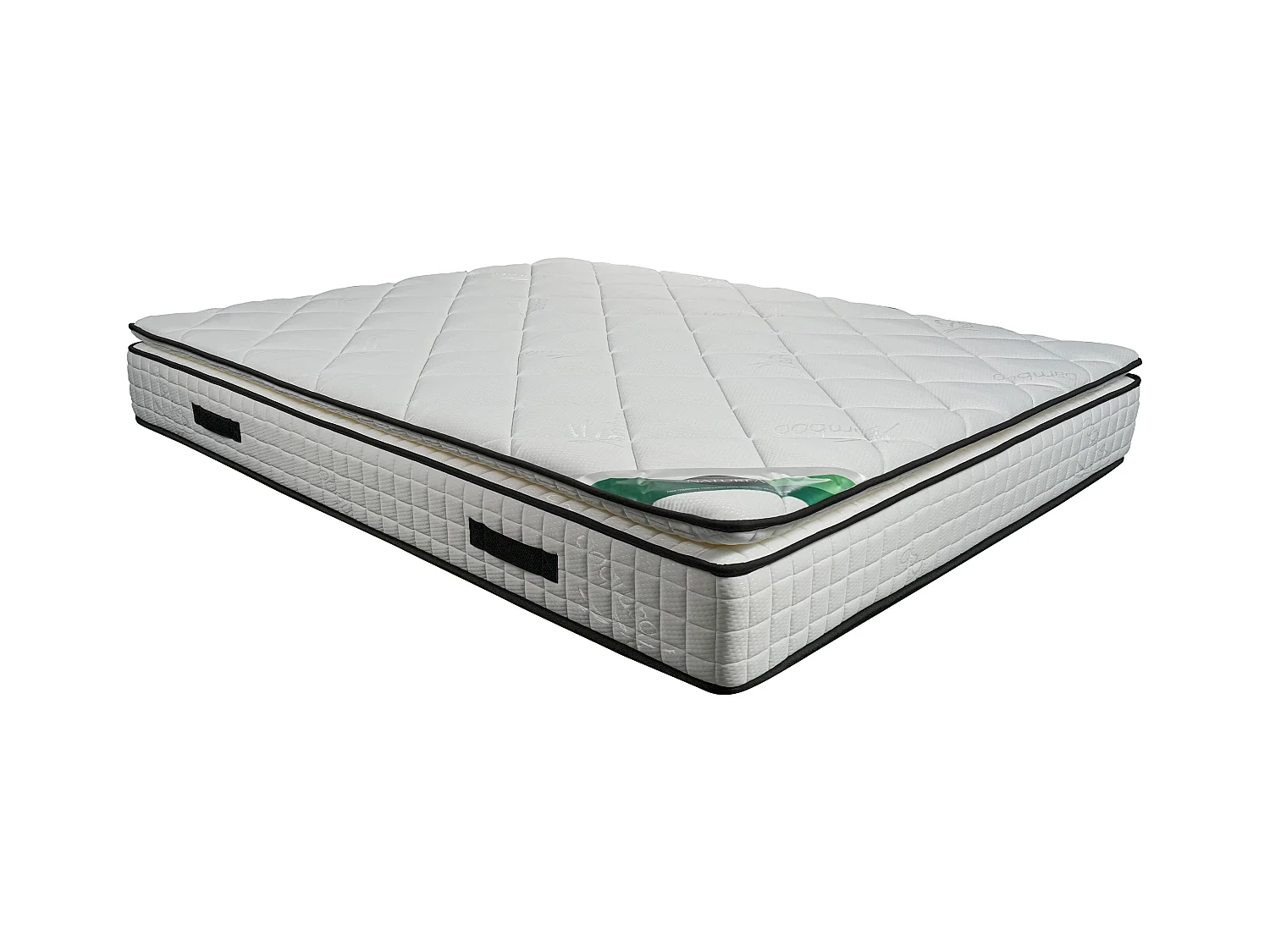 Ensemble 180 x 200 cm sommier coffre blanc + matelas mousse et coutil bambou ép.23cm - ADANA de NATUREA