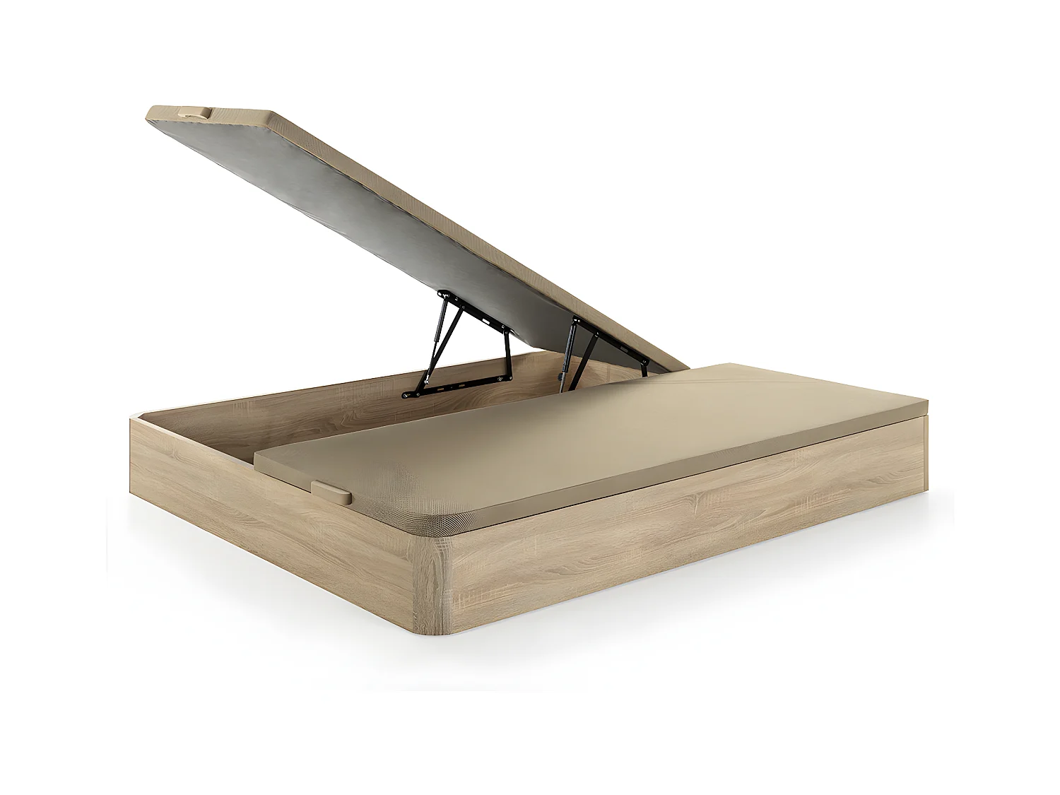 Ensemble 180 x 200 cm sommier coffre naturel clair + matelas mousse et coutil bambou ép.25cm - BERENDI de NATUREA