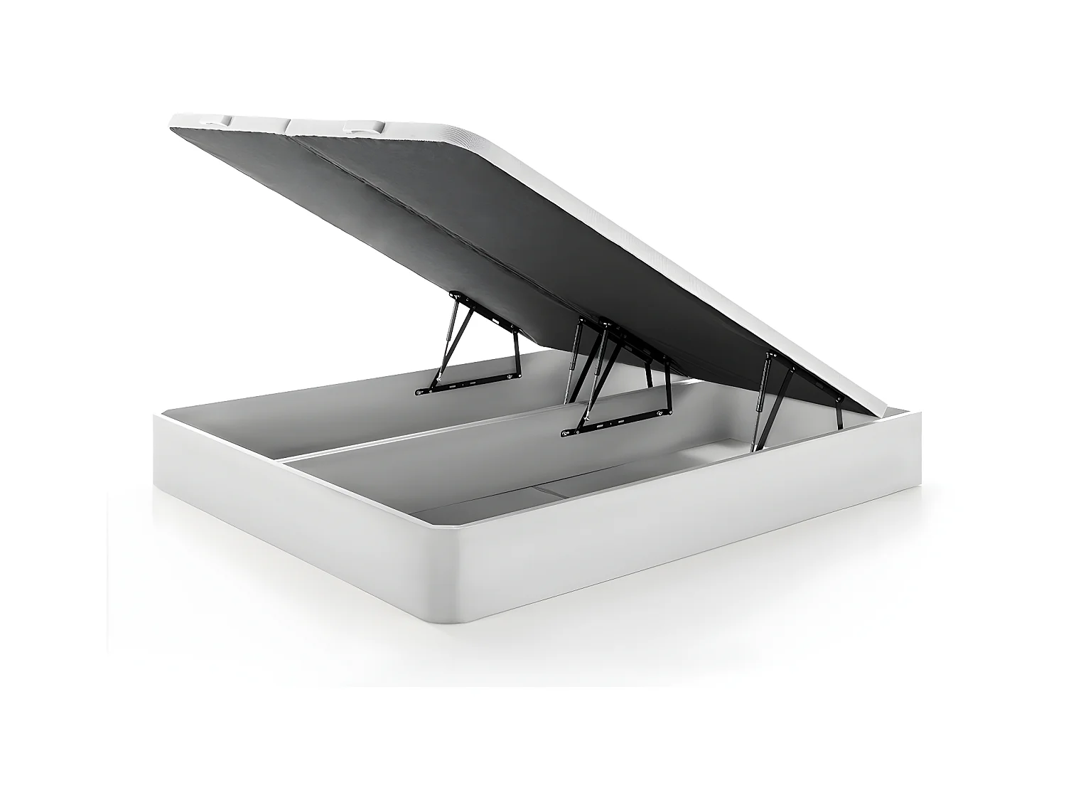 Ensemble 180 x 200 cm sommier coffre blanc + matelas mousse et coutil bambou ép.25cm - BERENDI de NATUREA