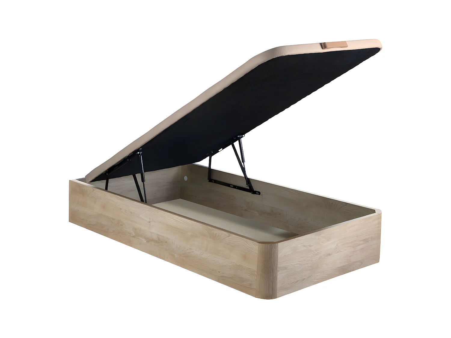 Ensemble 90 x 190 cm sommier coffre naturel clair + matelas mousse et coutil bambou ép.15cm - KANANI de NATUREA