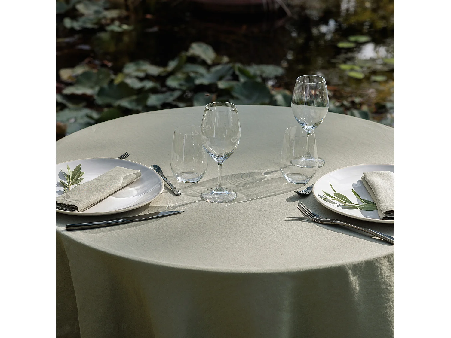 Nappe rectangulaire lin et coton 170X350 cm MATTIS beige naturel