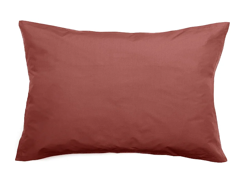 Taie d'oreiller volants plats 50x70 cm percale MANOIR rose Peche