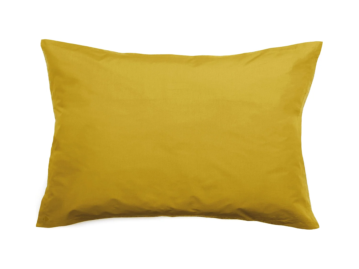 Taie d'oreiller volants plats 50x70 cm percale MANOIR jaune Moutarde