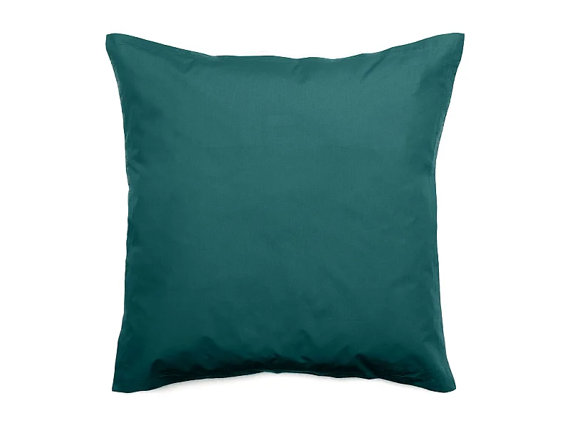 Taie d'oreiller volants plats 65x65 cm percale MANOIR vert Canard