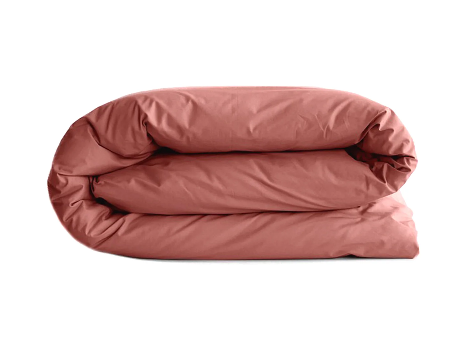 Housse de couette uni 260x240 cm percale de coton MANOIR rose Pêche