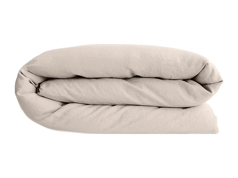 Housse de couette lin et coton 260x240 cm collection OPERA beige naturel