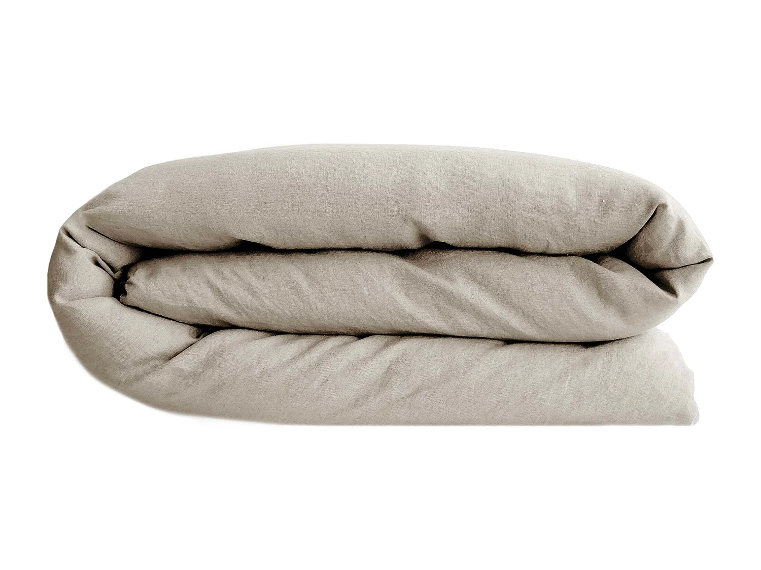 Housse de couette PALACE pur coton lavé 240x220 cm uni beige lin