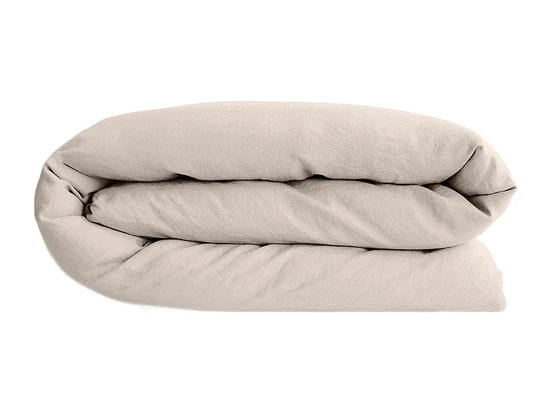 Housse de couette lin et coton 280x240 cm collection OPERA beige naturel