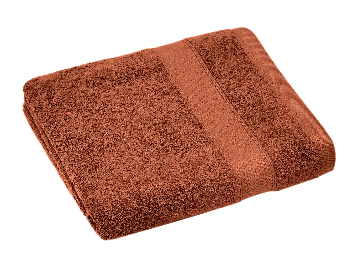 Drap de douche coton 550 g/m2 70x130 cm NAÏA orange Argile