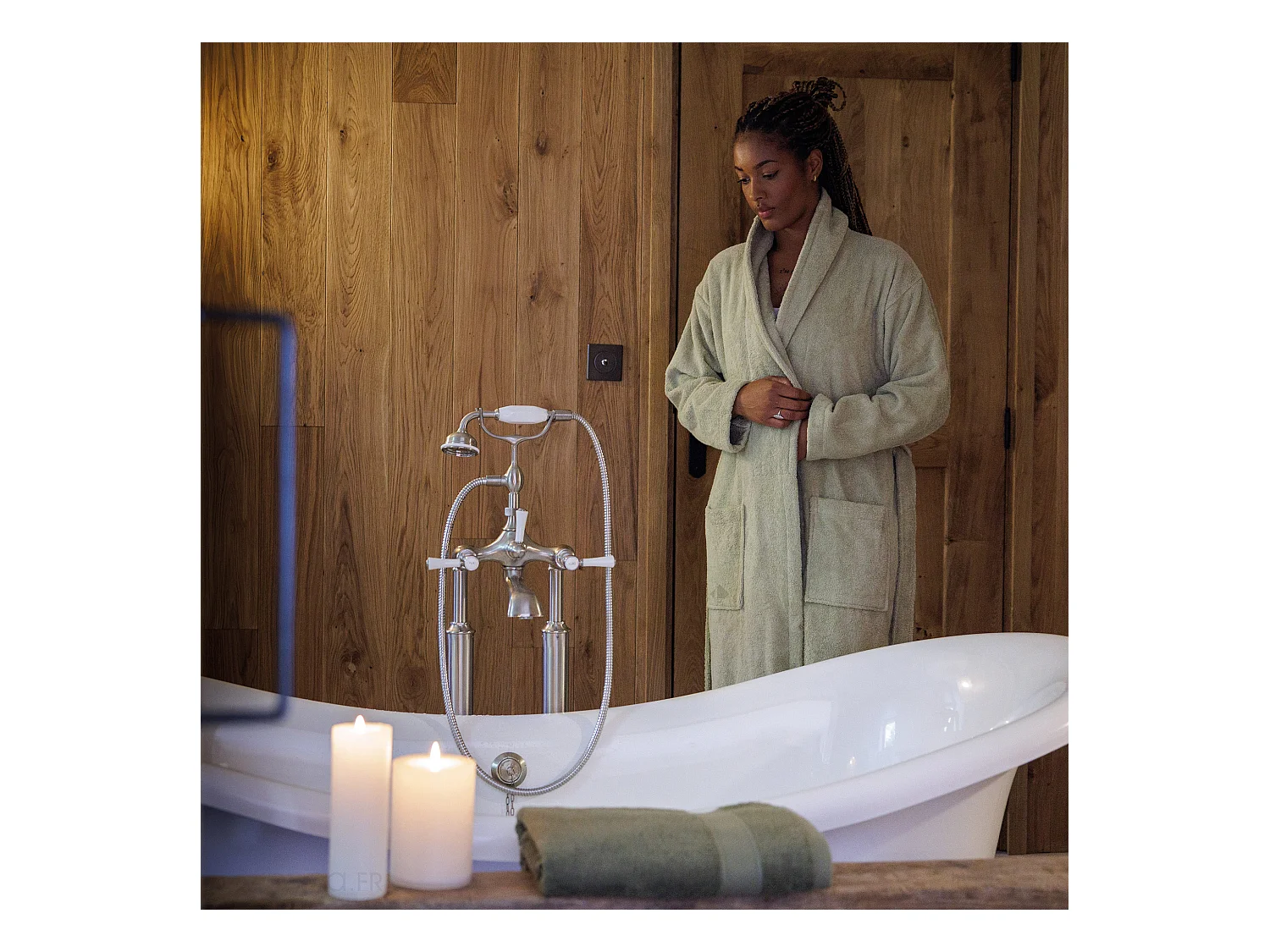 Drap de bain coton 550 g/m2 95x140 cm NAÏA rose Bois de rose