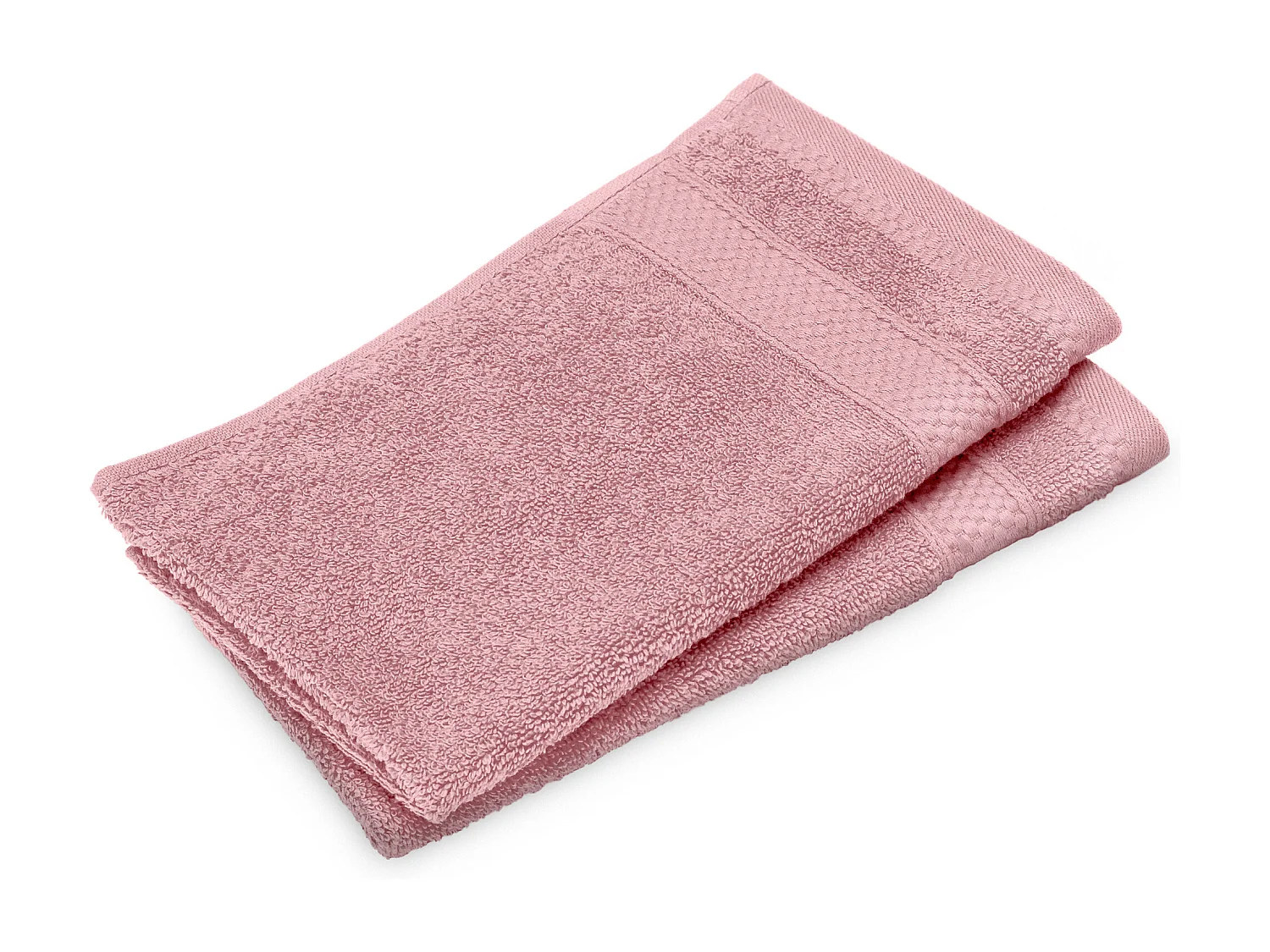 Lot de 2 serviettes invité coton 550 g/m2 30x50cm NAÏA Rose