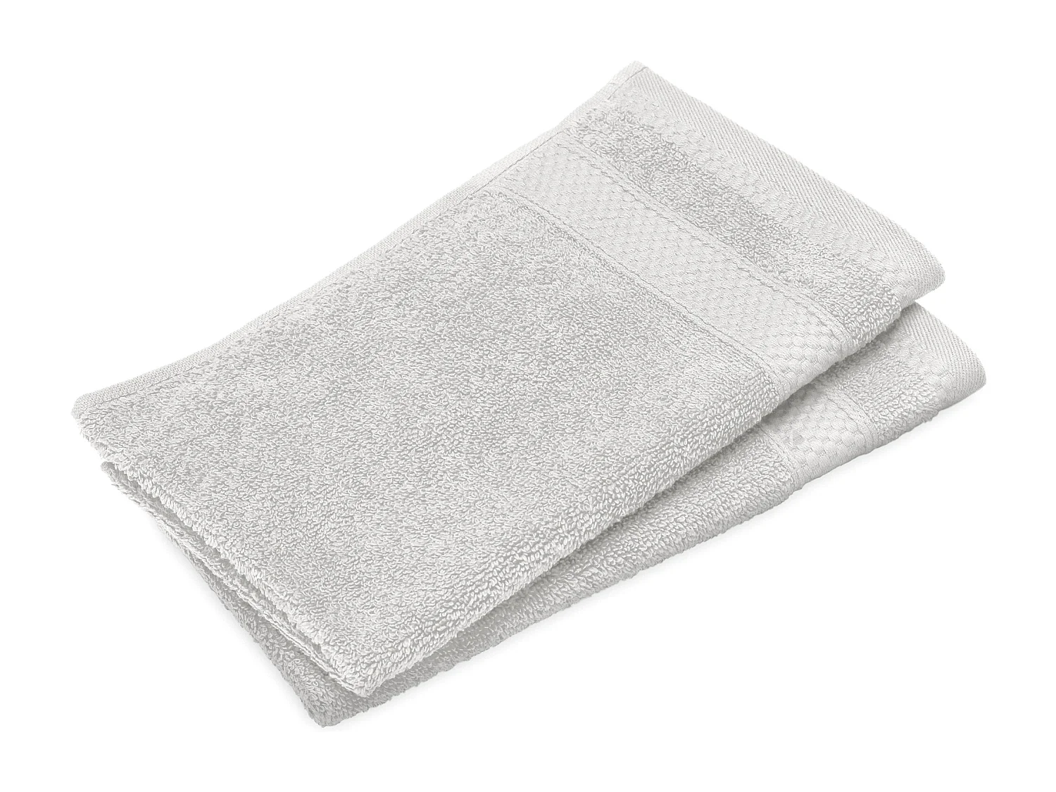 Lot de 2 serviettes invité coton 550 g/m2 30x50cm NAÏA blanc Craie