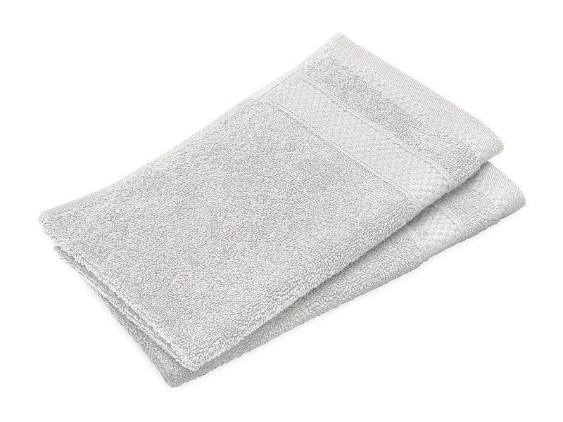 Lot de 2 serviettes invité coton 550 g/m2 30x50cm NAÏA blanc Craie