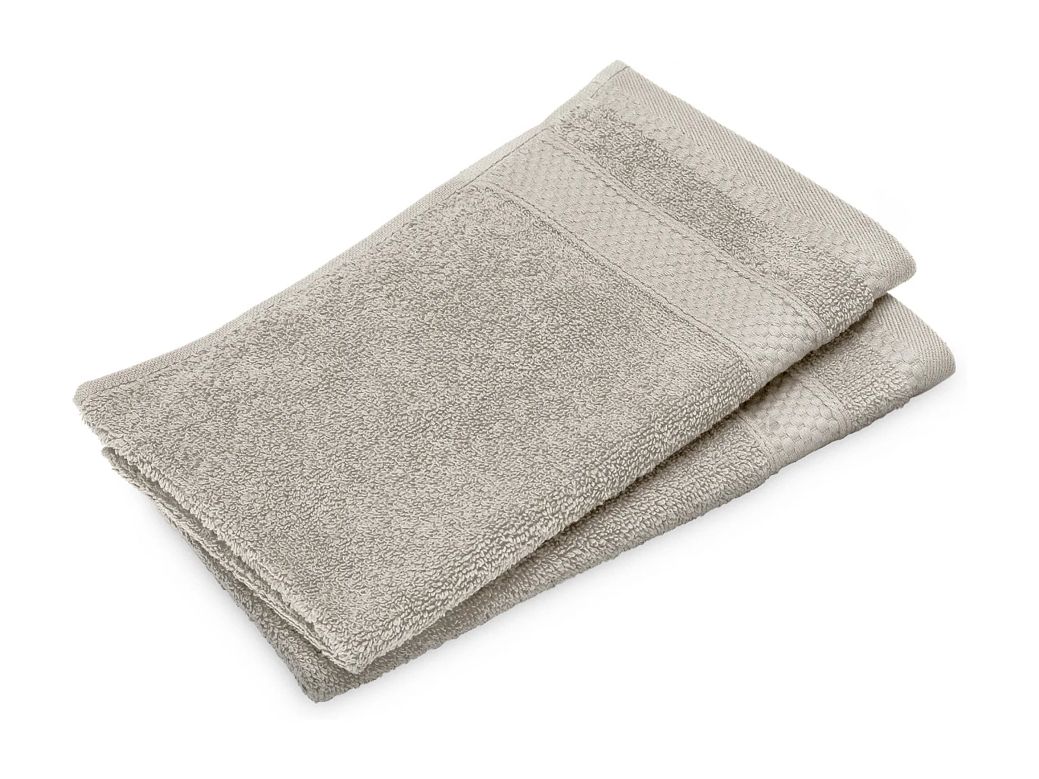 Lot de 2 serviettes invité coton 550 g/m2 30x50cm NAÏA beige Lin