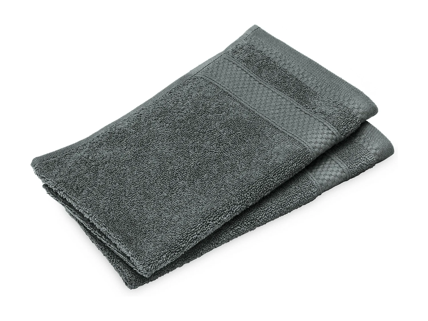 Lot de 2 serviettes invité coton 550 g/m2 30x50cm NAÏA gris Anthracite