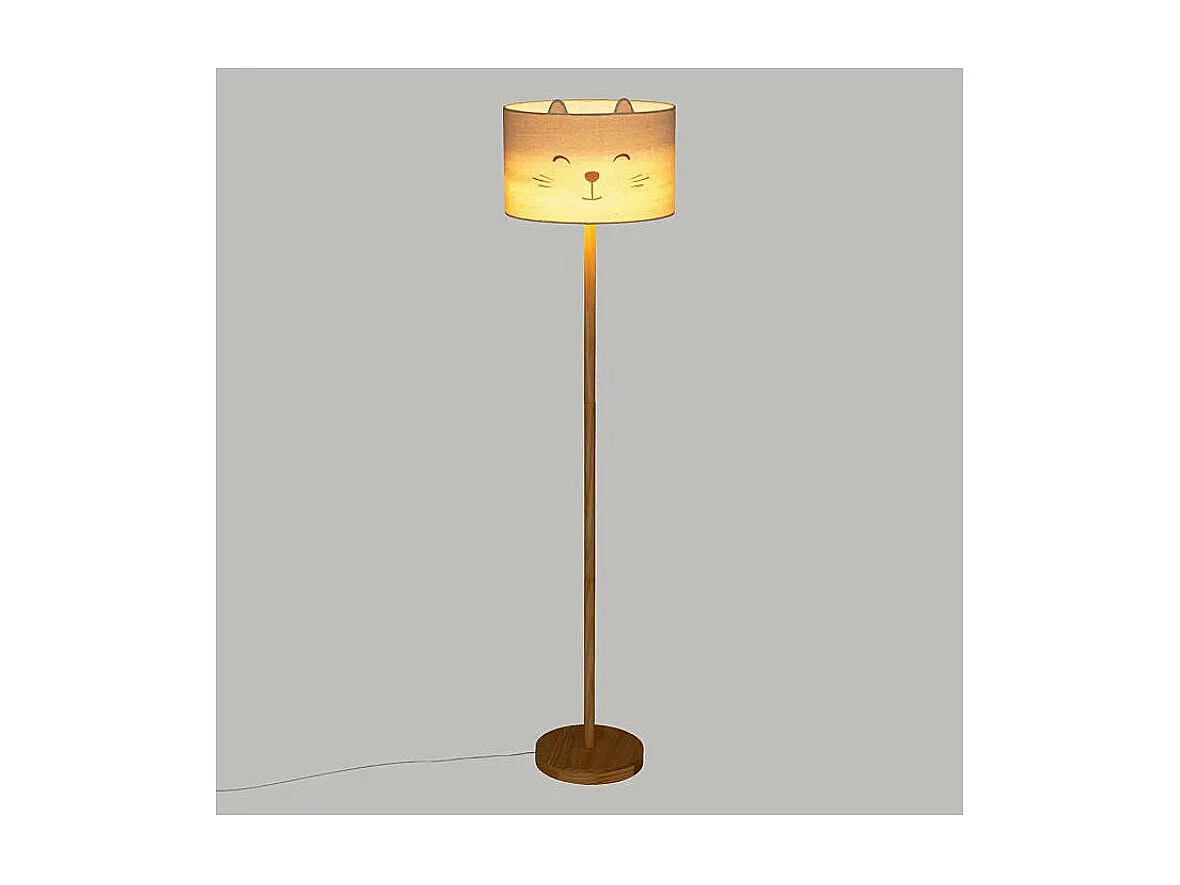Lampadaire Enfant Chat "Félix" 152cm Blanc