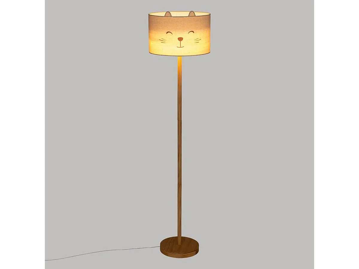 Lampadaire Enfant Chat "Félix" 152cm Blanc