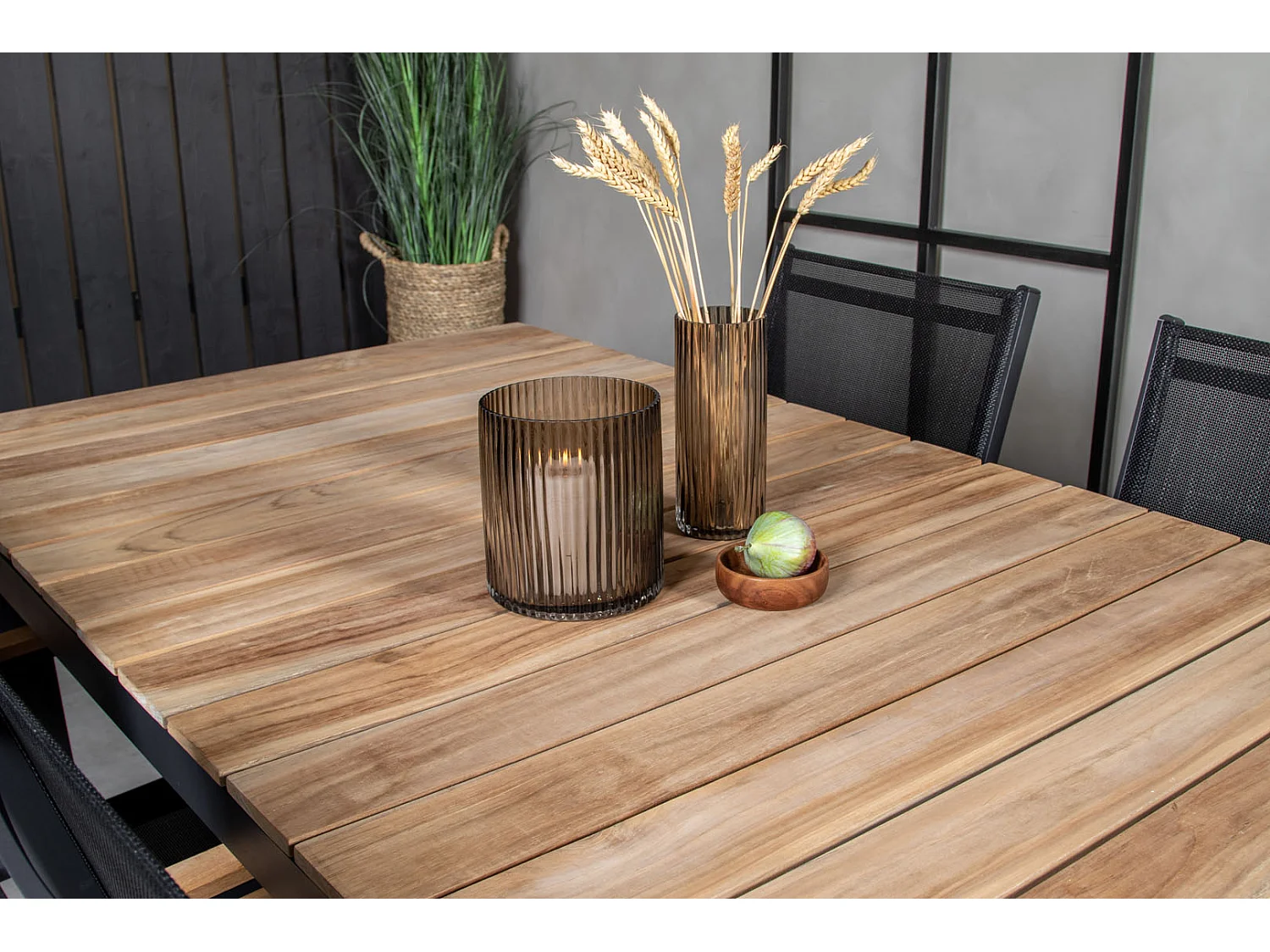 Table de Jardin Extensible "Mexico" 180-240cm Naturel & Noir